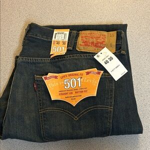 Levi's Men's 501 Straight Fit Jeans - Dark Wash